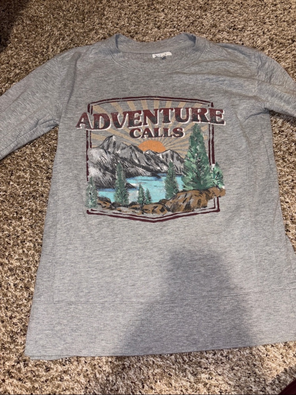 Maurices Gray 'Adventure Calls' Graphic Crewneck Sweater